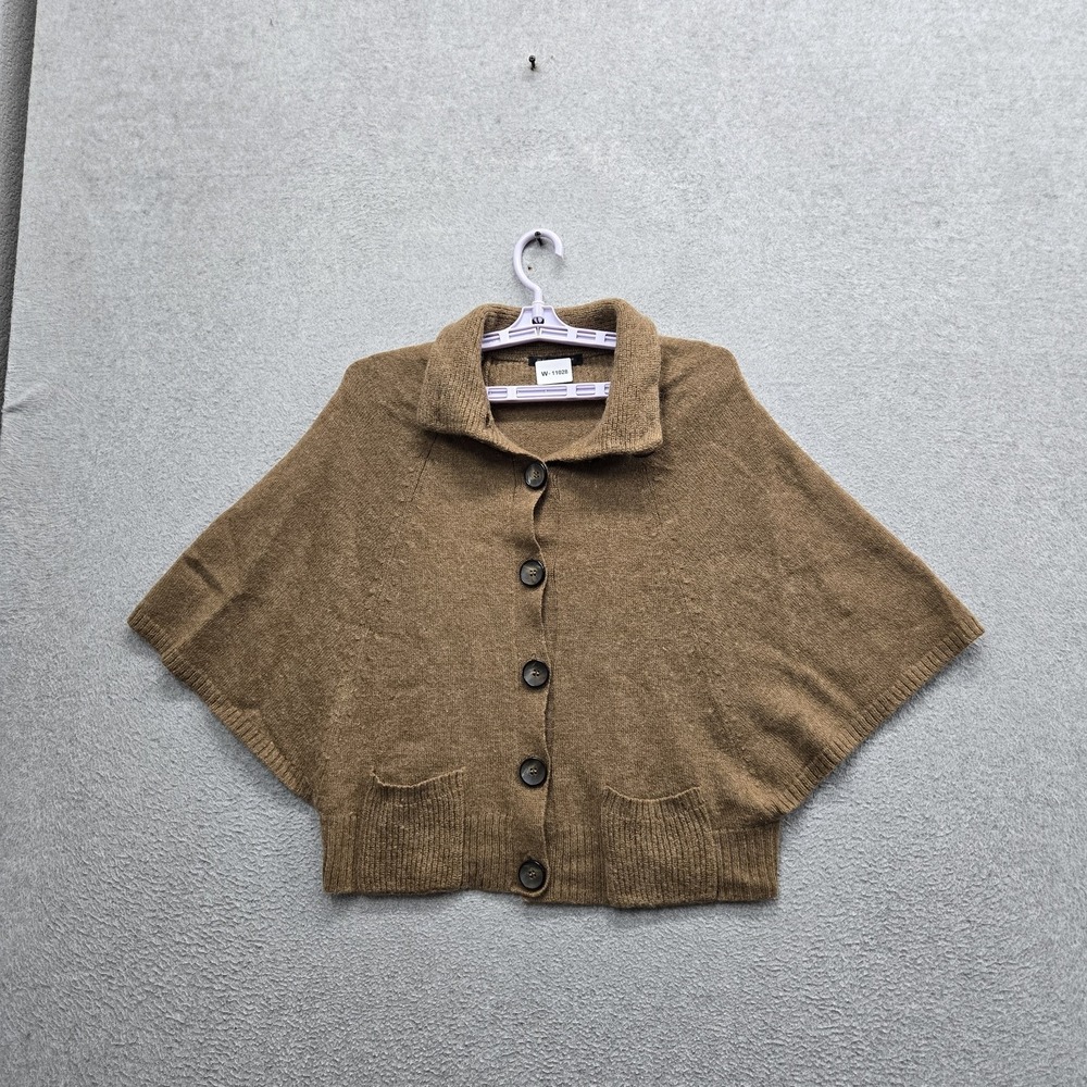 Classiques Entier Atelier Women Sweater L Brown Alpaca Wool Cardigan Poncho